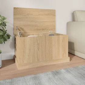 Baúl almacenaje madera contrachapada roble sonoma 70x40x38 cm de vidaXL, Baúles de almacenamiento - Ref: Foro24-816507, Preci...