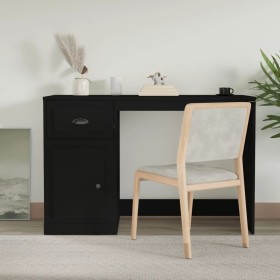 Schwarzer Sperrholzschreibtisch mit Schublade 115x50x75 cm von vidaXL, Schreibtische - Ref: Foro24-816473, Preis: 95,93 €, Ra...