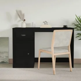 Schwarzer Sperrholzschreibtisch mit Schublade 115x50x75 cm von vidaXL, Schreibtische - Ref: Foro24-816473, Preis: 94,59 €, Ra...