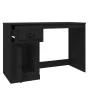 Black plywood desk with drawer 115x50x75 cm by vidaXL, Desks - Ref: Foro24-816473, Price: 96,05 €, Discount: %