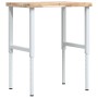 Banco de trabajo rectangular madera maciza 80x60x(73-99,5) cm