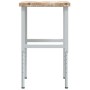 Banco de trabajo rectangular madera maciza 80x60x(73-99,5) cm