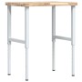 Banco de trabajo rectangular madera maciza 80x60x(73-99,5) cm