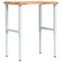 Banco de trabajo rectangular madera maciza 80x60x(73-99,5) cm