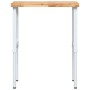 Banco de trabajo rectangular madera maciza 80x60x(73-99,5) cm