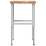 Banco de trabajo rectangular madera maciza 80x60x(73-99,5) cm
