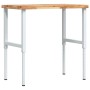 Banco de trabajo rectangular madera maciza 100x60x(73-99,5) cm
