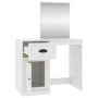 Tocador con espejo madera contrachapada blanco 90x50x132,5 cm de vidaXL, Tocadores para dormitorios - Ref: Foro24-816760, Pre...