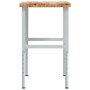 Banco de trabajo rectangular madera maciza 100x60x(73-99,5) cm