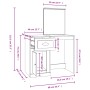 Schminktisch aus weißem Sperrholz mit Spiegel 90x50x132,5 cm von vidaXL, Schlafzimmerkommoden - Ref: Foro24-816760, Preis: 85...