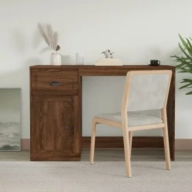 Escritorio cajón madera contrachapada roble marrón 115x50x75 cm de vidaXL, Escritorios - Ref: Foro24-816479, Precio: 104,37 €...