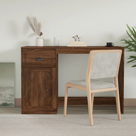 Escritorio cajón madera contrachapada roble marrón 115x50x75 cm de vidaXL, Escritorios - Ref: Foro24-816479, Precio: 106,21 €...