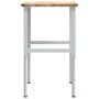 Banco de trabajo madera maciza de roble 100x60x(71,5-98) cm