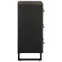 Aparadores 2 uds. madera maciza de mango negro 60x33x75 cm