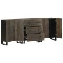 Aparadores 3 piezas madera maciza mango negro 60x33x75 cm
