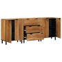 Aparador 3 pcs Marrón 60 x 33 x 75 cm Madera maciza de Acacia