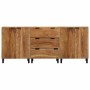 Aparador 3 pcs Marrón 60 x 33 x 75 cm Madera maciza de Acacia