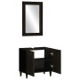 Conjunto de muebles de baño 2 piezas madera maciza de mango