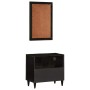 Conjunto de muebles de baño 2 piezas madera maciza de mango