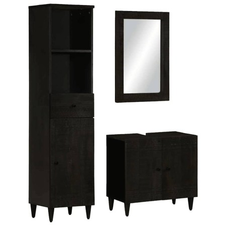 Conjunto de muebles de baño 3 piezas madera maciza de mango