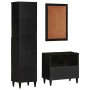 Conjunto de muebles de baño 3 piezas madera maciza de mango