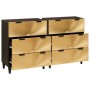 Vitrina 2 pcs Negro y dorado 60 x 33 x 75 cm