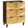 Vitrina 2 pcs Negro y dorado 60 x 33 x 75 cm
