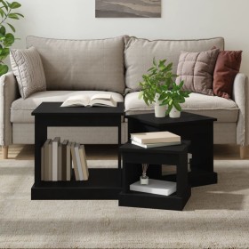 Coffee tables 3 units black engineered wood by vidaXL, Coffee table - Ref: Foro24-816489, Price: 67,80 €, Discount: %