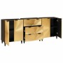 Vitrina 3 pcs Negro y dorado 60 x 33 x 75 cm