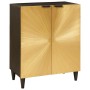 Vitrina 3 pcs Negro y dorado 60 x 33 x 75 cm