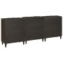 Vitrina 3 pcs Negro y dorado 60 x 33 x 75 cm