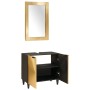 Conjuntos de muebles para el baño 2 pcs Negro y dorado