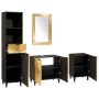 Conjuntos de muebles para el baño 4 pcs Negro y dorado