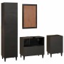 Conjuntos de muebles para el baño 4 pcs Negro y dorado