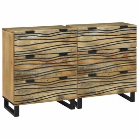 Tableros Lateral con cajón 2 pcs Marrón 60 x 33.5 x 75 cm