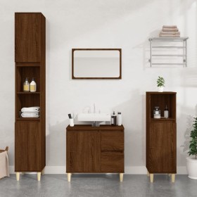 Armario de baño madera contrachapada marrón roble 30x30x100 cm de vidaXL, Muebles de baño - Ref: Foro24-819811, Precio: 59,60...