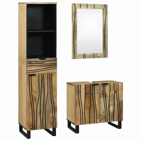 Juego de muebles de baño 3 pcs Marrón 38 x 33 x 160 cm