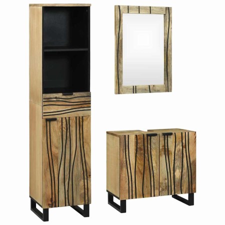 Juego de muebles de baño 3 pcs Marrón 38 x 33 x 160 cm
