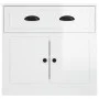 Hochglanzweißes Sperrholz-Sideboard 70 x 35,5 x 67,5 cm von vidaXL, Sideboards - Ref: Foro24-816426, Preis: 88,67 €, Rabatt: %
