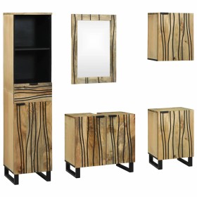 Juego de muebles de baño 5 pcs Marrón 38 x 33 x 160 cm