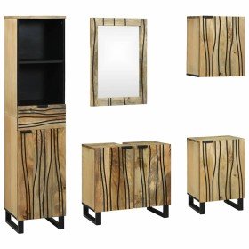 Juego de muebles de baño 5 pcs Marrón 38 x 33 x 160 cm