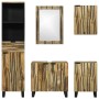 Juego de muebles de baño 5 pcs Marrón 38 x 33 x 160 cm