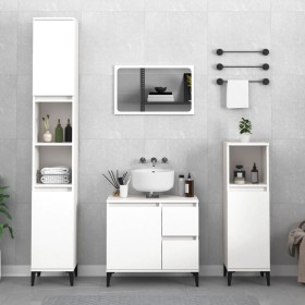 Armario de baño madera contrachapada blanco 30x30x190 cm de vidaXL, Muebles de baño - Ref: Foro24-819796, Precio: 98,46 €, De...