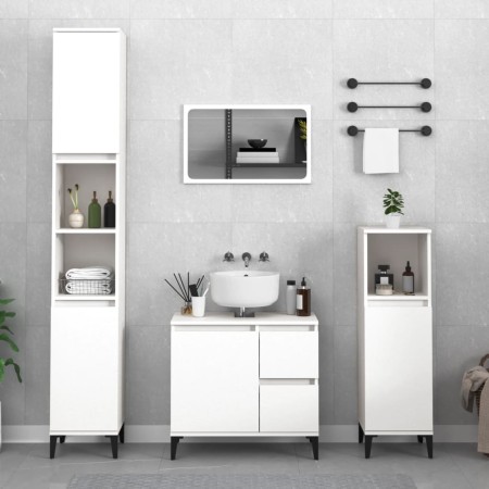 White plywood bathroom cabinet 30x30x190 cm by vidaXL, Bathroom furniture - Ref: Foro24-819796, Price: 98,46 €, Discount: %