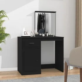 Black plywood dressing table with mirror 90x50x132.5 cm by vidaXL, Bedroom Dressers - Ref: Foro24-816761, Price: 91,00 €, Dis...