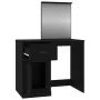 Black plywood dressing table with mirror 90x50x132.5 cm by vidaXL, Bedroom Dressers - Ref: Foro24-816761, Price: 90,98 €, Dis...