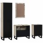 Juego de muebles de baño 4 pcs Marrón nogal 38 x 33 x 160 cm