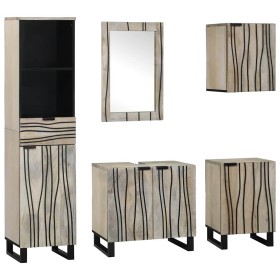 Juego de muebles de baño 5 pcs Marrón nogal 38 x 33 x 160 cm