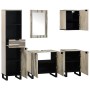 Juego de muebles de baño 5 pcs Marrón nogal 38 x 33 x 160 cm