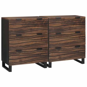 Tableros Lateral con cajón 2 pcs Marrón 60 x 33.5 x 75 cm